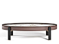 Low oval marble coffee table