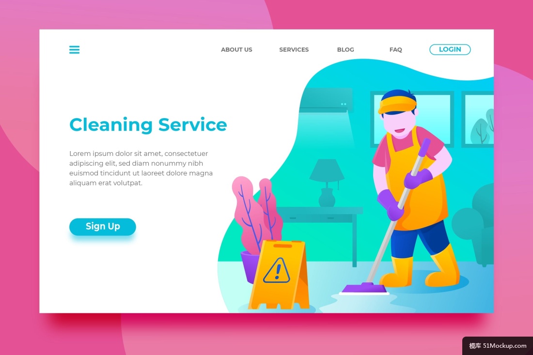 扁平化商务科技感办公ui插图画网页banner设计03模板矢量素材 插图 插画矢量素材模板