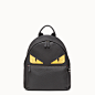 FENDI BACKPACK - In black Roman leather with inlay - view 1 zoom