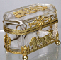 Exquisite Antique French Empire Dore Bronze Crystal Casket from decorantiquaire on Ruby Lane