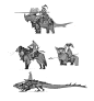 Mounts Early Concepts - Guild Wars 2 : Path of Fire, Zhengyi Wang : Very early development for mounts in the path of fire expansion