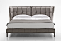 Double bed / contemporary / with upholstered headboard / upholstered - HUSK - B&B Italia - Videos
