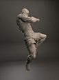 Kickboxer - Anatomy Study, Rafael John : Anatomy study, adding motion so I can do some "problem solving" also.
Started from a sphere in zbrush, pulled out the limbs straight into pose. And everything was "symmetry off" from that point.