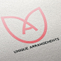 Unique Arrangements Logo - Custom flower logo- Tulip Logo- Flower Arranging Company Logo: 