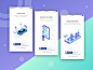 Isometric Onboarding Screen screen app ui smartphone car phone city illustration gradient isometric onboarding