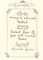 Wedding Menu. Katt Frank designs.: 