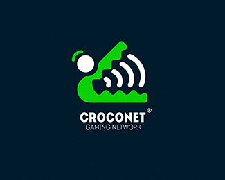 CROCONET网络游戏 鳄鱼logo ...