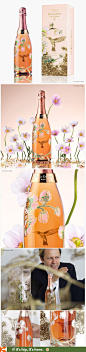 Artist Vik Muniz designs limited edition bottle and packaging for Perrier Jouet Belle Epoque Rose.   Video interview with Muniz and more pics at http://www.ifitshipitshere.com/artist-vik-muniz-creates-limited-edition-hummingbird-bottle-perrier-jouet/