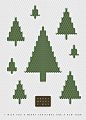 绿色松树 创意编织 花样版式 毛织针织 圣诞设计元素PSD tid156t002782