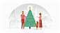 family-decorating-tree-ui-banner-preview #人物# #扁平# 采集@GrayKam