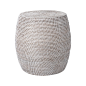 Buy Baolgi Drum Stool - White | Amara : Add natural chic to your home with this Drum Stool from Baolgi. Its stylish curvature has been created from elegantly woven rattan with a textured finish and will complement a variety of interiors the