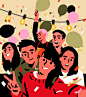 Apple today tab illustration series : Different illustration series for apple app stores today tab in Korea:The first series was for the topic of 'How do you prepare for the year-end party? / 송년회, 어떻게 준비하지? '.The second series for the topic of 'Last Home 