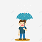 下雨天打伞男孩高清素材 下雨天 卡通男孩 小男孩 打伞人物 免抠png 设计图片 免费下载
