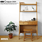 emvo丨日式家具丨北欧风格丨白橡木书桌书架丨电脑桌丨OM-7802