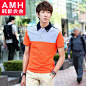 AMH男装韩国2013夏装新款韩版拼色修身男款短袖Polo衫QA3017凱-tmall.com天猫 #时尚# #搭配#