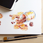 Dried oranges and cinnamon : Watercolor illustrations