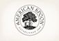 Louise Fili logo for American Spoon. wood engraving, botanical illustration, typography
