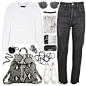 A fashion look from January 2017 featuring white shirt, button-fly jeans and leather sneakers. Browse and shop related looks.