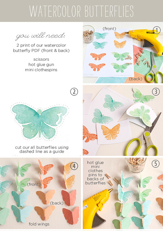 DIY-用树枝和纸蝴蝶DIY桌花教程