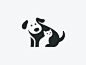 猫猫狗狗一家亲，喵星人和汪星人的正负形logo设计。#标志分享# ​​​​