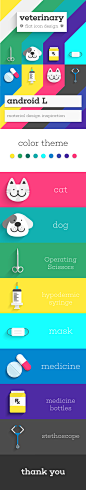 Android L : Veterinary Flat icon : Veterinary flat icon design : inspired by android L material design 