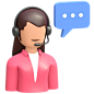 Customer support chat 3D Illustration