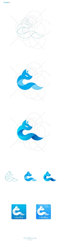 #迈片#—国内山寨logo，远处看还以为是在做仰卧起坐>>>好吧，为了规避原设计，把狐狸换成蓝色。。。@北坤人素材