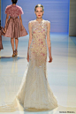 georges hobeika couture fall 2014 2015 look 13 embellished sheath gown with sheer sleeves