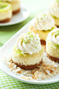 Mini Coconut Lime Cheesecakes