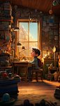 innovative 3D animation, Pixar style film crafted to evoke the visual charm of a diorama, characters and settings rendered with intricate, handcrafted textures, inspired by the warm, heartwarming narrative set within a series of lovingly constructed minia