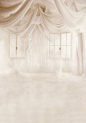 白色室内唯美帘幕窗帘背景素材