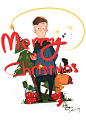 圣诞快乐已经制成明信片送给我的小伙伴了-aky__涂鸦王国插画