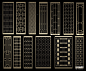新中式金属屏风隔断组合3D模型