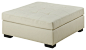 Ivory Bonded Leather Ottoman contemporary-footstools-and-ottomans