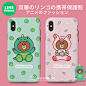 日本line正品iPhonex硅胶8布朗手机壳10苹果7Plus双层X防摔保护套-淘宝网