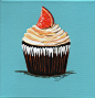 Chocolate Orange Cupcake Painting Print by DianaEvans on Etsy