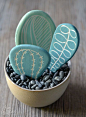 DIY painted rock cactus garden: 