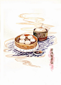 下扬州，吃东西~-木爻_食物_涂鸦王国插画