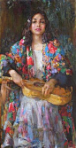 Girl with Guitar - Nikolai Blokhin