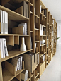 Wall-mounted wooden #bookcase ESPACE by Domus Arte #books #wood: 