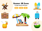 Summer Holiday 3D Icons Set — 3D Assets on UI8