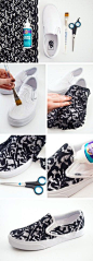 14 DIY Sneakers Ideas-DIY Lace Sneakers. Love.