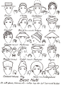 Free Vintage Printable - Handy Hat Chart ✤ || CHARACTER DESIGN REFERENCES | キャラクターデザイン • Find more at https://www.facebook.com/CharacterDesignReferences if you're looking for: #lineart #art #character #design #illustration #expressions #best #animation #d