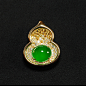 《大树珠宝设计》作品级正绿满色大蛋面翡翠胸针--福禄-淘宝网