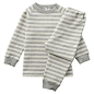 For J: Long-sleeved cotton pajamas  ·  100  ·  Gray/Ivory