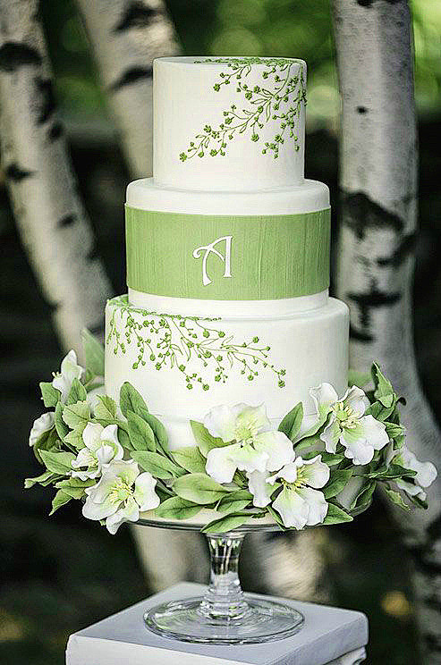 绿色好心情 婚礼蛋糕也要清新迷人