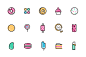 Candy Icons : A set of 15 sugar—coated icons, specially crafted for an online LGBT community portal called Sticky. Each of the icons represent a rank which users can obtain as they level up through various activities performed on the site.