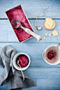 Mixed Berries Sorbet With Vanilla Shortbread Cookies.