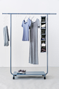 Roommate garment racks and accessories : Roommate is a furniture and accessory series designed for young people who are always on the move and don't live for long periods in the same house. In this situations people need functional and flexible furniture