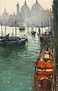 Gondola Stazione Venice by Joseph Zbukvic - Greenhouse Fine Art